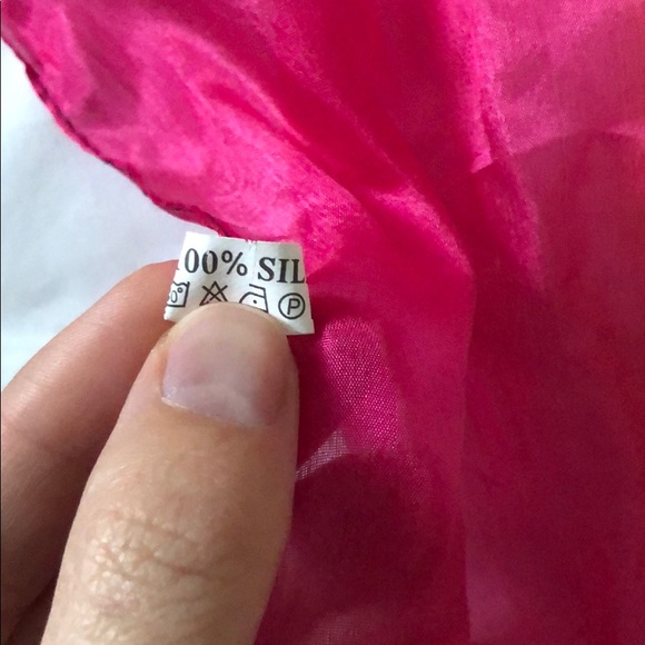 Pink, orange & purple silk scarf - Picture 2 of 2